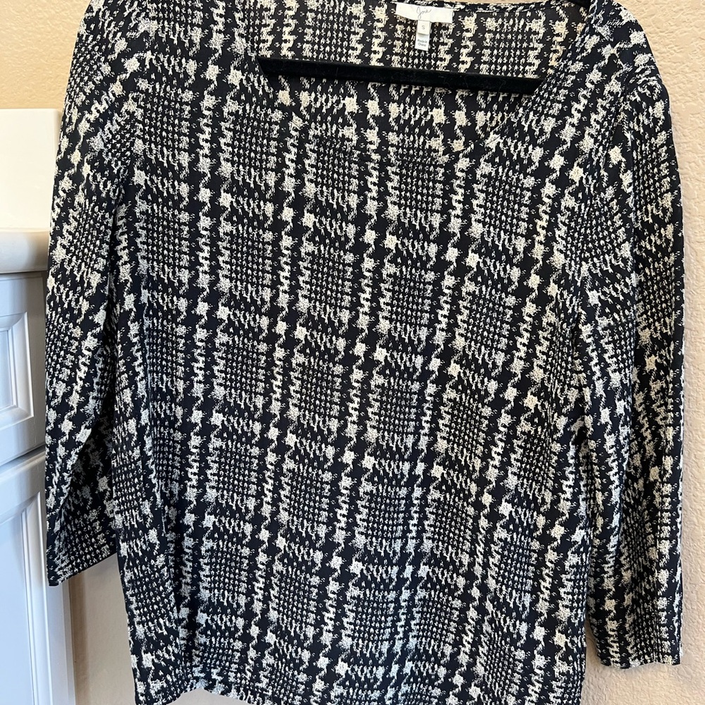 Joie Black and Cream Printed Top